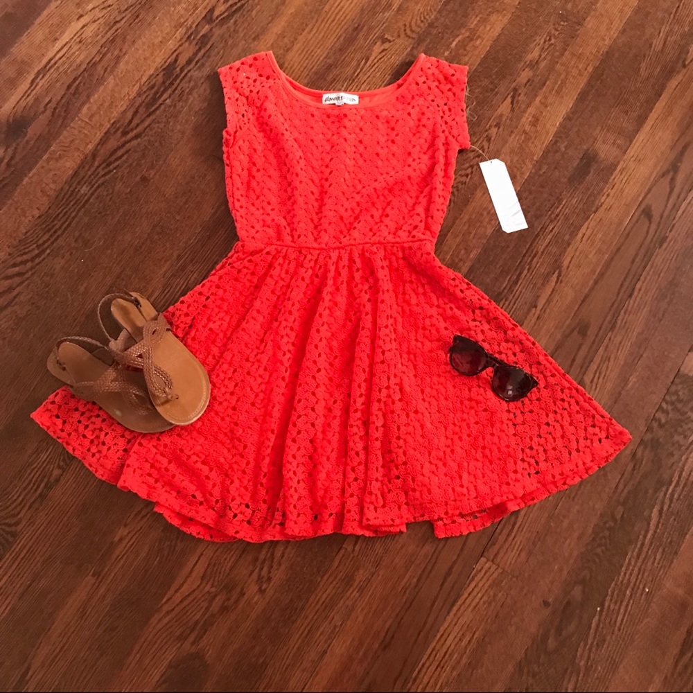 🌸 burnt orange lace overlay dress 🌸